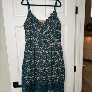 City Chic Teal So Fancy Lace Fit And Flare Dress NWT